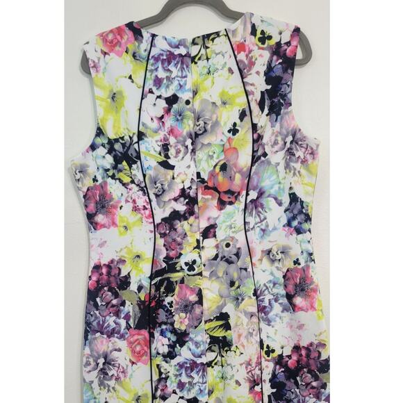 Tahari Arthur S. Levine Dress Womens 16 Colorful Floral Bodycon Sleeveless Dress - Picture 5 of 11